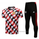 Tracksuit Manchester United Short Sleeve 2022-2023 Black and Red