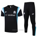 Tracksuit Olympique Marseille Short Sleeve 2023-2024 Black