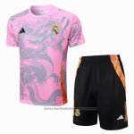 Tracksuit Real Madrid Dragon Short Sleeve 2024-2025 Rosa - Shorts