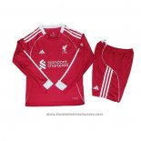 Liverpool Home Shirt Long Sleeve Kids 2025-2026