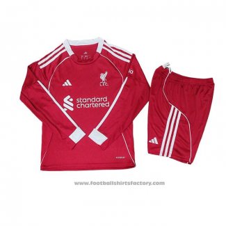 Liverpool Home Shirt Long Sleeve Kids 2025-2026