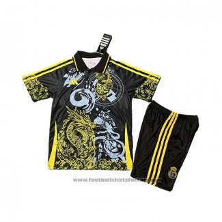 Real Madrid Dragon Shirt Kids 2025-2026 Black Yellow
