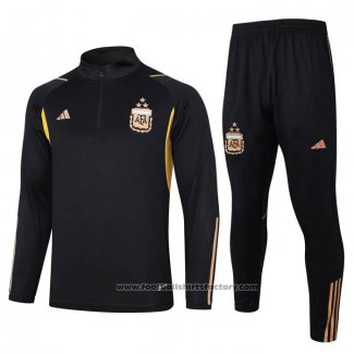 Sweatshirt Tracksuit Argentina Kids 2023-2024 Black