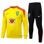 Sweatshirt Tracksuit Brazil Kids 2025-2026 Yellow