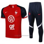Tracksuit France Short Sleeve 2021-2022 Red