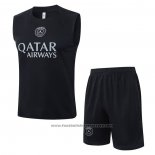 Tracksuit Paris Saint-Germain Without Sleeves 2025-2026 Black
