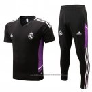 Tracksuit Real Madrid Short Sleeve 2022-2023 Black and Purpura