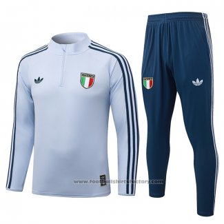 Sweatshirt Tracksuit Italy Kids 2026-2027 Light Blue