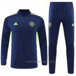 Sweatshirt Tracksuit Manchester United 2022-2023 Blue and Green