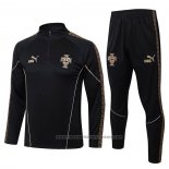 Sweatshirt Tracksuit Portugal Kids 2026-2027 Black