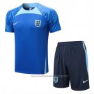 Tracksuit England Short Sleeve 2022-2023 Blue - Shorts
