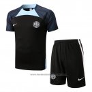 Tracksuit Inter Milan Short Sleeve 2022-2023 Black - Shorts