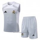 Tracksuit Real Madrid Without Sleeves 2025-2026 Grey White