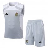 Tracksuit Real Madrid Without Sleeves 2025-2026 Grey White