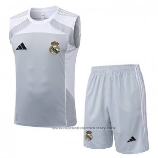 Tracksuit Real Madrid Without Sleeves 2025-2026 Grey White