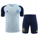 Tracksuit Spain Short Sleeve 2023-2024 Blue - Shorts