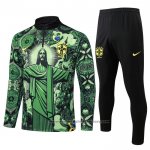 Sweatshirt Tracksuit Brazil Jesus Kids 2024-2025 Green