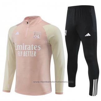 Sweatshirt Tracksuit Lyon Kids 2023-2024 Rosa