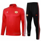 Sweatshirt Tracksuit Manchester United Kids 2025-2026 Red