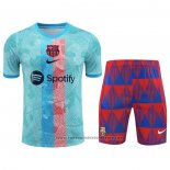 Tracksuit Barcelona Short Sleeve 2023-2024 Blue - Shorts
