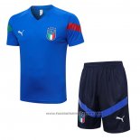 Tracksuit Italy Short Sleeve 2022-2023 Blue - Shorts