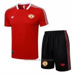 Tracksuit Manchester United Short Sleeve 2025-2026 Red - Shorts