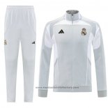 Jacket Tracksuit Real Madrid 2025-2026 Kids Grey White