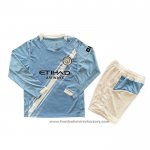 Manchester City Home Shirt Long Sleeve Kids 2025-2026
