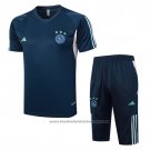 Tracksuit Ajax Short Sleeve 2023-2024 Blue - Shorts