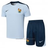 Tracksuit France Short Sleeve 2024-2025 Light Blue - Shorts