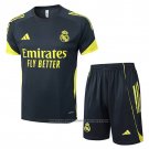 Tracksuit Real Madrid Short Sleeve 2025-2026 Black Yellow - Shorts